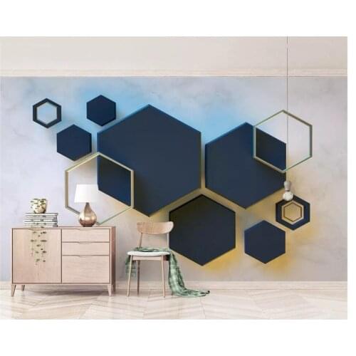 Beibehang Custom classic stereo modern minimalist geometric marble mosaic TV bedroom background papel de parede 3d wallpaper