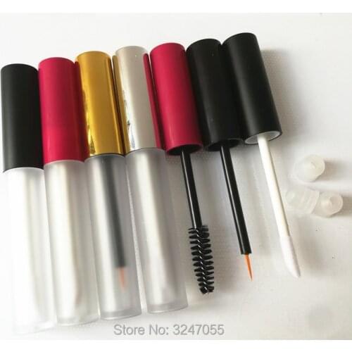 4ML 20pcs/lot 50pcs/lot Frosted Lip Gloss Tube with Red/Gold/Silver Cap, Cosmetic Eyeliner Tube, DIY Plastic Mascara Container