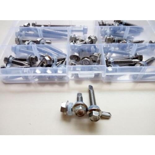 45pcs M5.5 Flange Head Drilling Tail Sheet Metal Screws Self-attack Screw Bolts Free Shipping