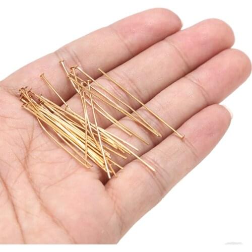 50pcs/lot Stainless Steel Gold Flat Head Pins for Beading DIY Making Findings