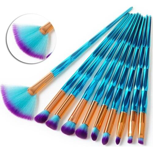 7/10 Pcs/Set New Trendy Foundation Eyebrow Eyeliner Face Eyeliner Blush Diamond Powder Cosmetic Concealer Makeup Brushes Set Hot