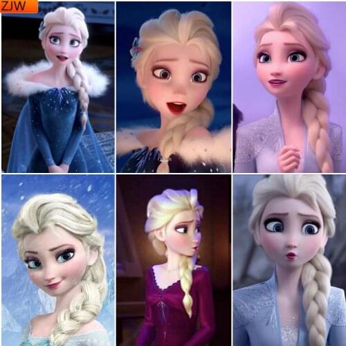 Disney Frozen Elsa Diamond Painting Diamond Mosaic Cross Stitch Kits Anime Full Diamond Embroidery Room Decoration