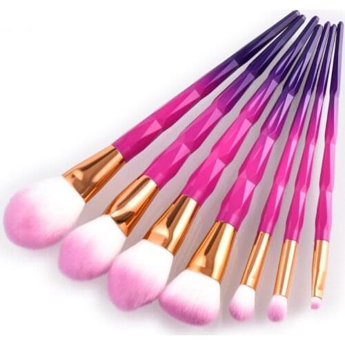 Unicorn Diamond Makeup Brushes Synthetic Powder Foundation Eyebrow Cosmetic Brush Set Concealer Eye Shadow Blending Brush Tools