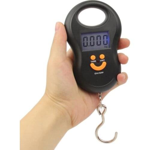 50kg x 10g Mini Digital Scale for Fishing Luggage Travel Weighting Steelyard Hanging Electronic Hook Scale Kitchen Weight Tool