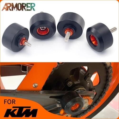 CNC Front Rear Fork Wheel Frame Slider Crash Protector Pads For KTM DUKE/RC 125 200 250 390 DUKE125 200 DUKE250 DUKE390