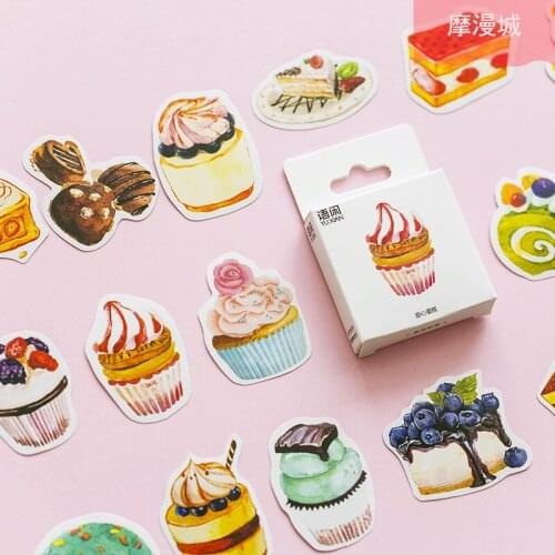 Dessert Cake Stickers Creative And Fresh Hand Tent Special-shaped Decorative Stickers 50 PCS