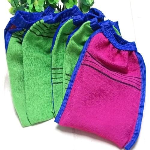 Hot sale Korean double-sided bath towel exfoliating bath glove body cleaning bathroom accessories free shipping W7356