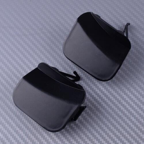 DWCX Unpainted Plastic Car Left & Right Front Car Bumper Tow Hook Eye Cover Cap fit for Toyota Highlander 2008 2009 2010