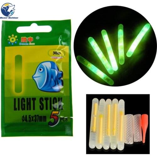5/30/60pcs 4.5*37mm Night Fishing Luminous Float Fluorescent Light stick Rod Multi-Color LightsDark Glow Stick