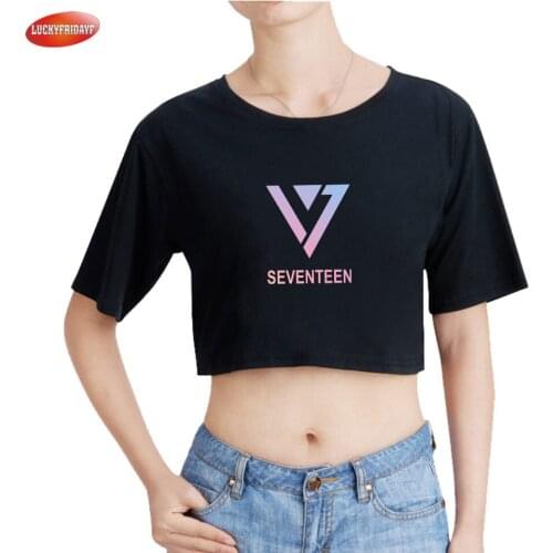 SEVENTEEN Summer Sexy Women Short T-shirt 100% Cotton O-Neck Fashion Printed Short Sleeve Sexy Casual Style SEVENTEEN Tee Shirt