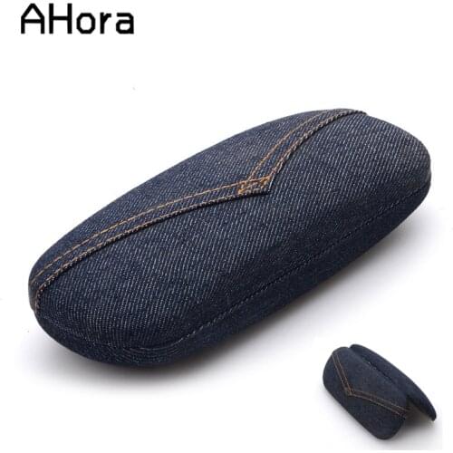 Ahora Denim Eye Glasses Hard Case Box Women Men Protector Reading Myopia Glasses Sunglasses Storage Box Organizer