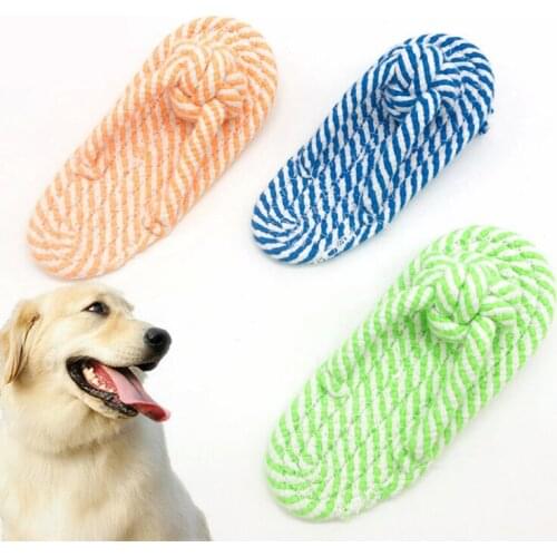 Cotton Rope Dog Toy Slipper Shoes Shape Pet Dog Biting Chew Firm Pet Toy Outdoor Traning for Small Medium Dogs