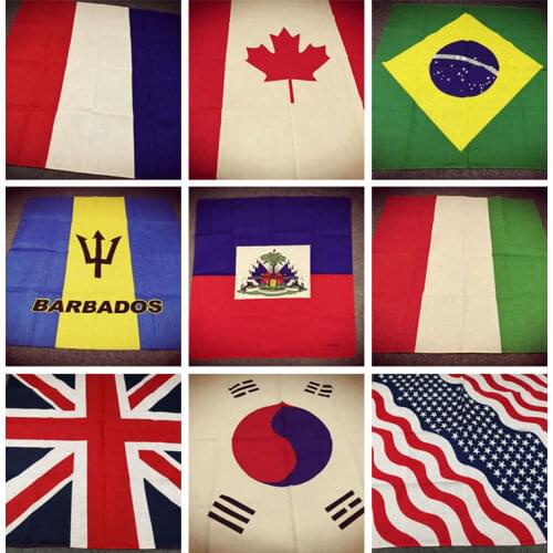 Cotton Flag Series USA UK France South Korea Brazil Germany Canada Mexico Punk Hip-hop Headwear/Hair Neckerchief Scarf Bandanas