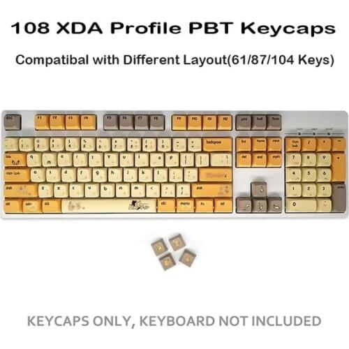 155/108 Keys Caps PBT Keycaps Mechanical Keyboard XDA Keycaps Anime Cherry Profile Dye Sub Japanese Keycap For Cherry MX Key Cap
