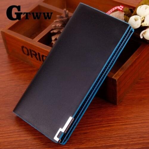 Hot Sale Fashion New Long Style 2 Fold Design Iron Edge Solid Color Capacity ID Credit Card Holder Purse Wallet Free Shipping