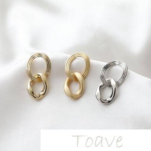 Gold-coated metal chain silver needle earrings diy earrings earrings hand-made material accessories