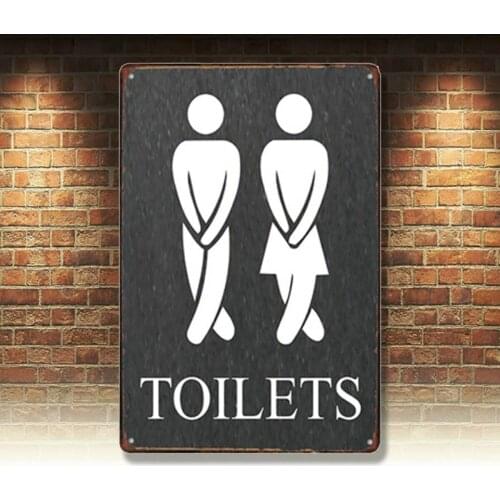Metal Tin Sign toilets Decor Bar Pub Home Vintage Retro Poster