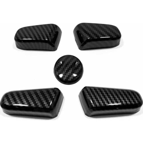 Carbon Fiber Interior Modified Accessories For Kia Seltos 2019 2020 Car Seat Adjustment Buttons Decals Decoration Cover Trim