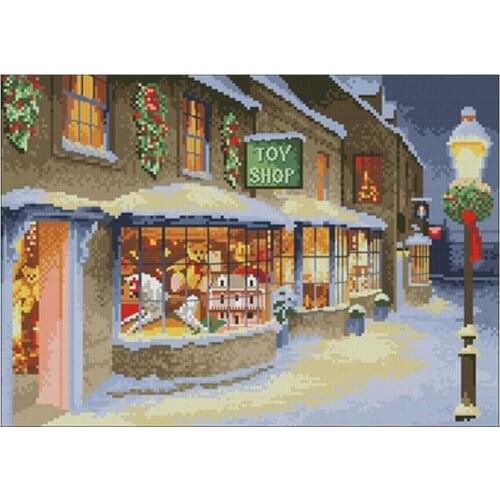 Christmas toy store patterns Counted Cross Stitch 11CT 14CT 18CT DIY Chinese Cross Stitch Kits Embroidery Needlework Sets