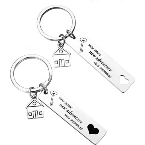 New Home New Adventures Memories Keychain Housewarming Gift for Homeowners Keyring Moving in Together First Home Key Chain