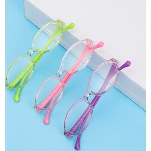 New Kid Round Frame Anti Blue Light Glasses Plain Glasses Children Radiation Protection Computer Online Course