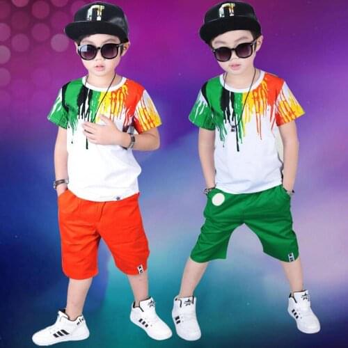 Boys Clothing Fashion Sets 2021 Summer Children Sport Suit Short Sleeves T shirt Pants suits Kids Tracksuits for 3-12years