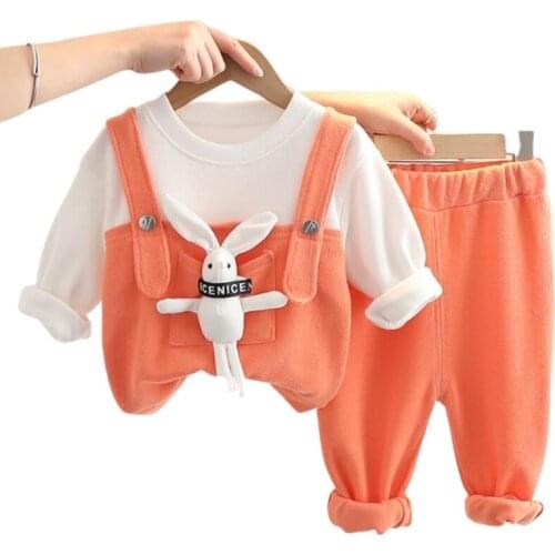 2019 Autumn New Child Girl Clothing Set Vest + T Shirt+Pants 3pcs Toddlers Track Suits Casual Kids Children Fashion doll Suits