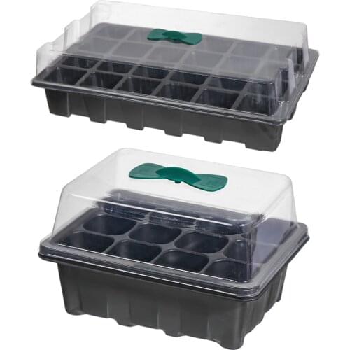 12/24 Holes Plastic Germination Kit Nursery Pots Planting Seed Tray Kit Cells Seed Tray Grow Box Seedling Starter Garden Grow