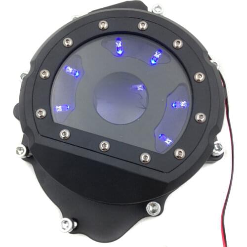 Aftermarket free shipping motorcycle accessories BLUE LED Billet Engine Stator cover see through for Honda CBR 600RR 2007-2020