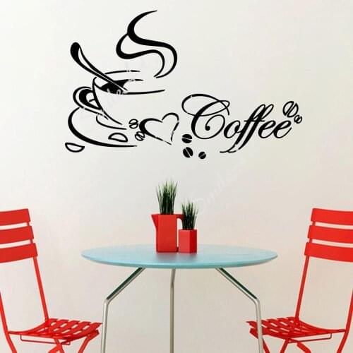 Drop Shipping Coffee Wall Decal Art Vinyl Stickers For Kids Rooms Decoration Wall Art MURAL Drop Shipping