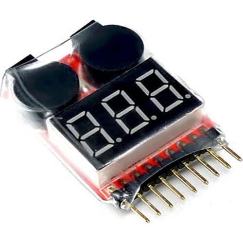 RC Buzzer 1-8S Lipo Alarm Warner Schutz Checker Voltage LED Buzzer Tester B0O1
