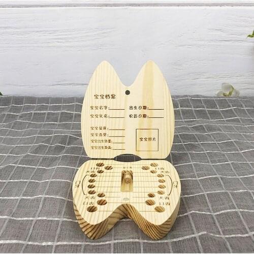 Dental House Wooden Deciduous Teeth Box Tooth Storage Box Fetal Hair Umbilical Cord Collection Box Infant Souvenir