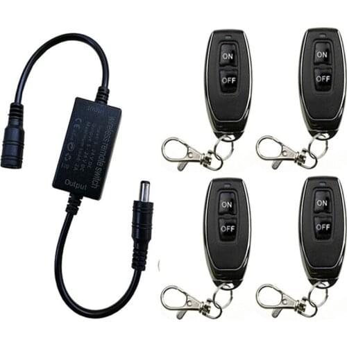 433mhz LED Light strip Mini Remote Switch 3A DC 5V 12V 24V Desk Table Reading Lamp RF Wireless Remote Control Switch