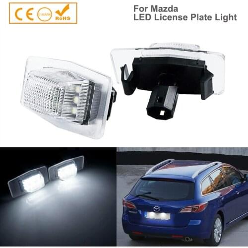 2Pcs Error Free LED License Plate Lights Number Lamp Car Accessories For Mazda MPV II Miata MX-5 Tribute Protege 323 Ford Escape