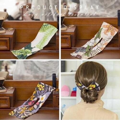 Hair Meatball Dish Sponge Head Bud Head Hair Tools Hair Stick Hair Bands Women Summer Knotted Wire Headband Print Hairpin