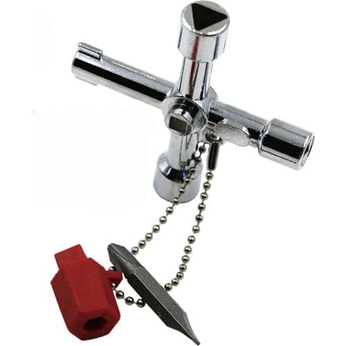 High quality Multi-function key wrench four-in-one inner triangular cross electric control cabinet shield door valve long head