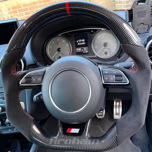 Suede Carbon Fiber Sport Customized Steering Wheel For Audi S4 S5 RS3 RS4 RS5 RS6 RS7 2012 2013 2014 2015 2016
