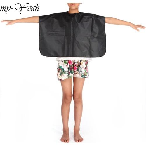 1Pc Black Child Hairdressing Hair Cutting Cloth Hairdresser Capes Gown Pro Salon Styling Tools Black Waterproof Hair Cut Wraps