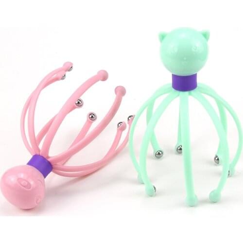 1Pcs Head Massager Neck Massage Octopus Scalp Stress Relax Spa Healing Alloy Health Care Tool Body Head Massage Beauty Tool