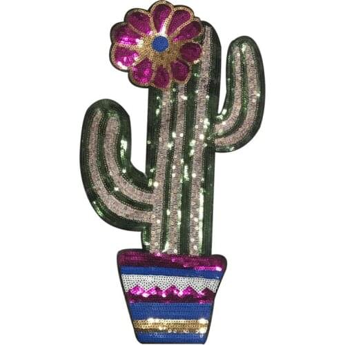1 PCS Cactus Patches for Clothing Sewing Embroidered Patch Applique Sew on Patches Sewing Accessories Badge Stickers for Clothes