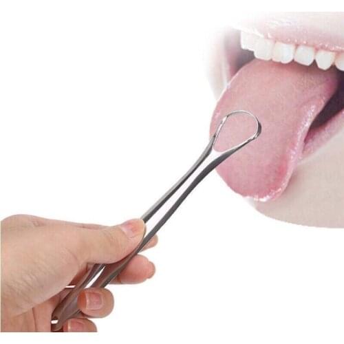 1pcs Stainless Steel Tongue Scraper Simple and Fast Oral Tongue Cleaner Medical Mouth Brush Reusable Fresh Breath Maker