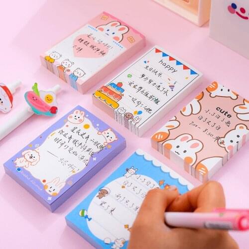 100sheets Creative Ins Sticky Note Student Cartoon Note Book Cute Note Paper Tearable Notebook Memo Pad Kawaii School Supplies