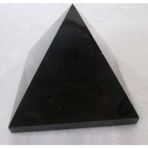 160g 60*60mm AAA+ Natural Rock Black Obsidian Quartz Crystal Pyramid Reiki Healing Home Decoration Fengshui