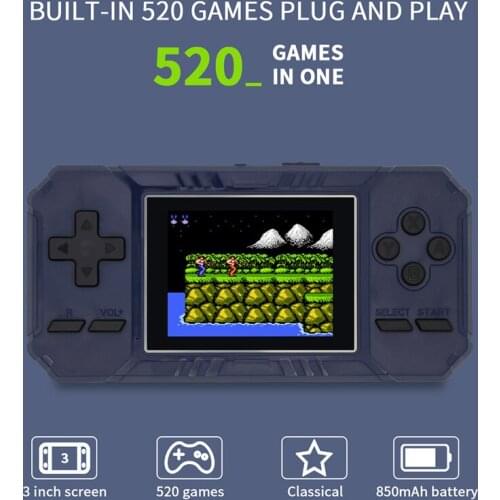 3 inch Portable Handheld Game Consoles 520 IN 1 Retro Video Game Console 8 Bit Classic Retro Games Consoles Gamepads Doubles