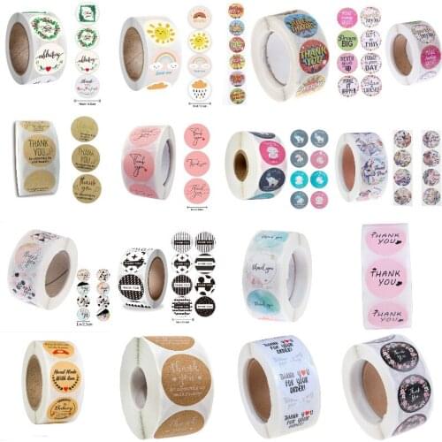 500pcs Thank You Letter Design Stickers Roll Gift Scrapbooking Sealing Stickers Birthday Wedding Present Decoration Labels