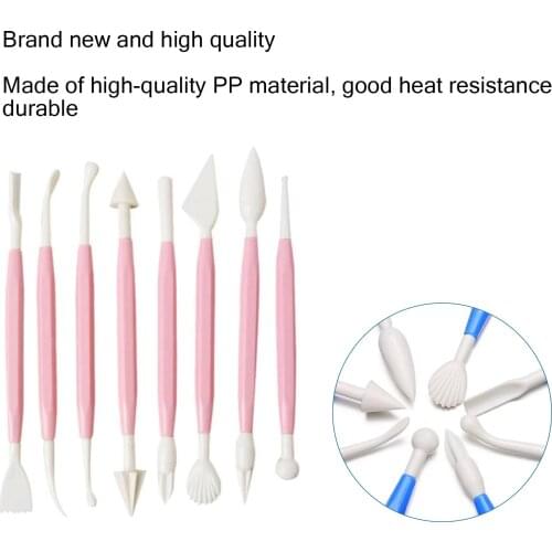 8 Pcs Fondant Cake Decorating Modelling Tools Flower Decoration Pen Pastry Carving Cutter Baking Craft Cake Mold Cake Tools