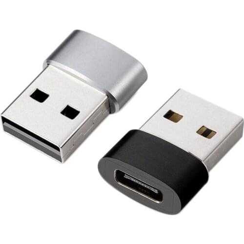 Mini USB C Female to USB Male Adapter, Compatible with Laptops with USB Ports, Power Banks and Chargers