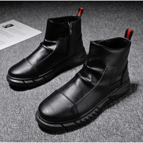 Couple Boots Mens Boots 8-Eye Leather Unisex Ankle Punk Motorcycle shoess Boots Men Winter Snow Shoes Zapatos Mujer Boots 88n