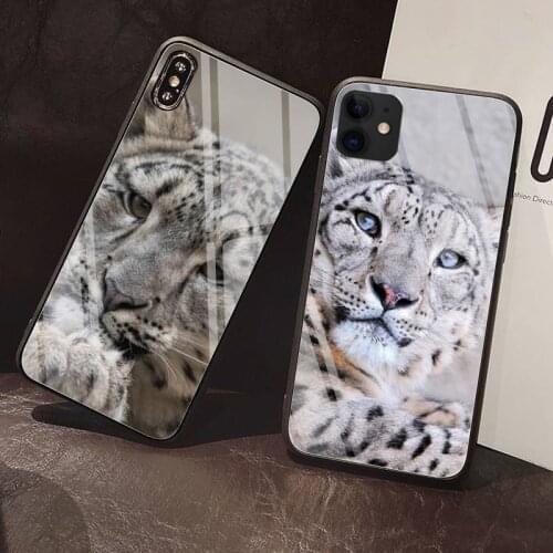 Lovely leopard Phone Case Tempered Glass For iPhone 12 Pro Max Mini 11 Pro XR XS MAX 8 X 7 6S 6 Plus SE 2020 case
