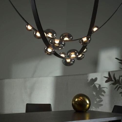 Decoration Bulbble Ball Pendant Lighting Modern Designer Art Belt Pendant Lamps Project Suspension Hanging Light For 220V 110V